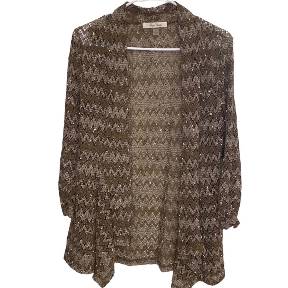 Brown and cream woman cardigan size M